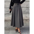 thumbnail image 2 of Women's Skirt, Pleated A-Line Midi Skirt, Fitted Suit Skirt Bottoms for Office and Commute, 2 of 5