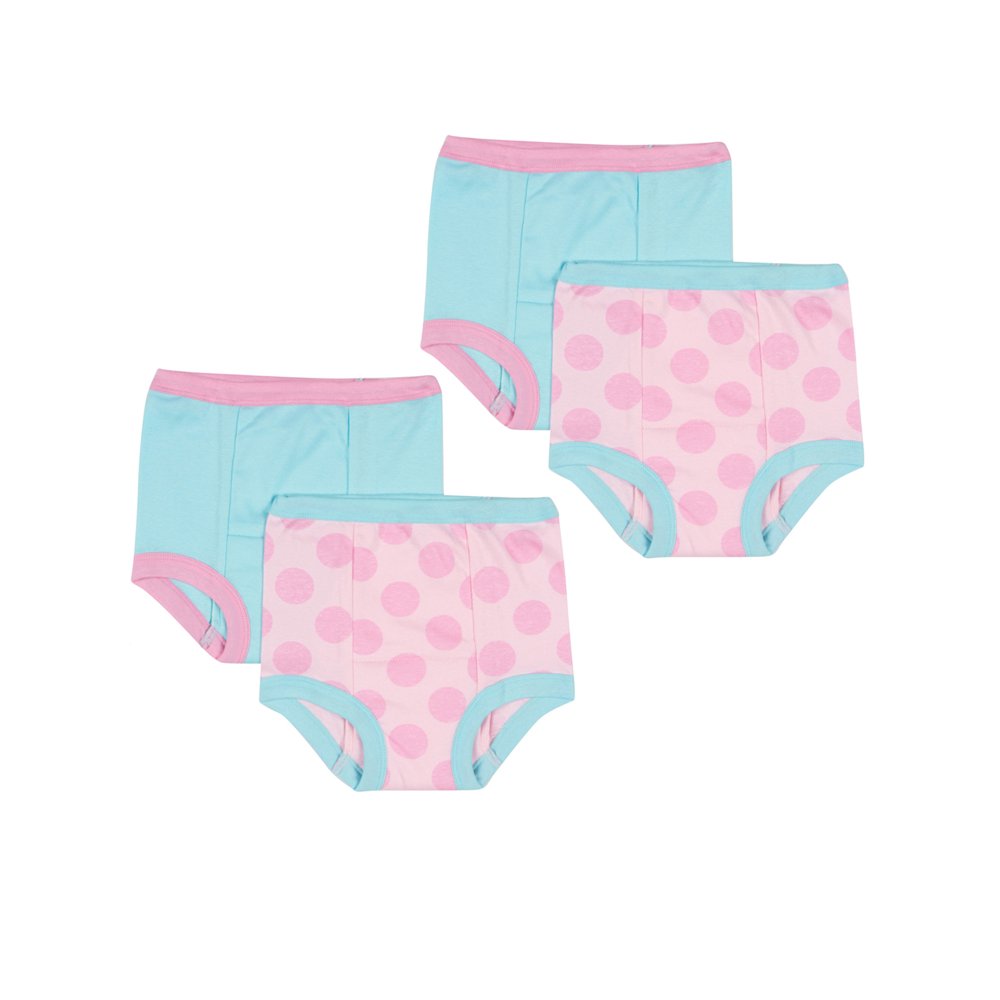 Gerber Gerber Reusable Training Pants Bundle, Pink Polka Dots, 4pack