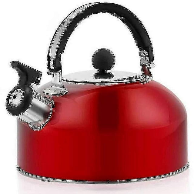 Home Whistling Kettle For Gas Stove 3l Stainless Steel Bottle(red)