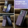thumbnail image 4 of for Samsung Galaxy Z Fold 6 Case with Card Holder, for Samsung Z Fold 6 Wallet Case with RFID Blocking, Magnetic Closure Back Card Holder Kickstand Premium PU Leather Durable Shockproof Case,Purple, 4 of 7