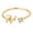 H, variant on Gold Rhinestone Initial Letter Ring Elegant Open Design Jewelry For Women Stylish Alphabet Band Sparkling Cubic Zirconia