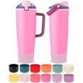 thumbnail image 1 of Bota de silicona Kaitiaki para botellas y vasos FreeSip Sway Owala de 30 oz y 40 oz, antideslizante, resistente a los arañazos, potenciador de estabilidad, disponible en 12 colores (niebla de lavanda), 1 of 1