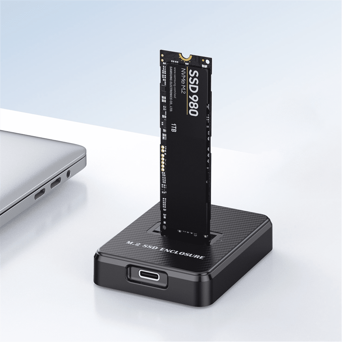 M.2 NVMe &SATA to USB C Docking Station Dual Protocol Adapter 10Gbps External SSD Enclosure with 2in1