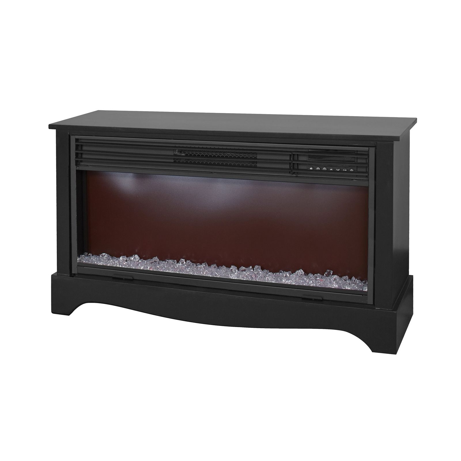 LifeSmart LifeZone Electric Infrared Quartz Standing Fireplace Heater, Black