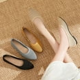 thumbnail image 6 of Summer Shoes for Women,Dress Flats for Women,Pointy Toe Flats for Women,Womens Flats,Womens Flat Shoes Classic Pointed Toe Flats Knitted Dress Shoes Soft Flats for Woman Comfortable Dressy,Gray,8, 6 of 7