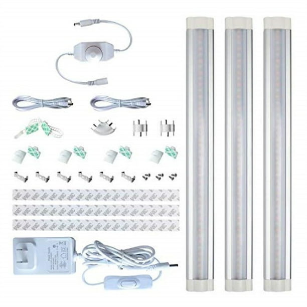 Lampaous Under Cabinet Lighting Kit Dimmable Underneath Lights Kitchen Shelf Display 12 Inch Led Counter Light Fixtures Garage Office Staircase Workbench 4000k 3pcs Com Lampaous Under Cabinet Lighting Kit, Display Cabinet Lighting Kits