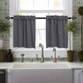 thumbnail image 4 of Paokuoon Unlined Valance Blackout Valance Thickened High Shading Solid Color Kitchen Bathroom Soft Silky Window Decoration 2Pcs, 4 of 7