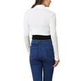 thumbnail image 3 of INSPIRE CHIC Women's Elegant Bolero Shrug Top Ruched Long Sleeve Open Front Cropped Cardigan M White, 3 of 6