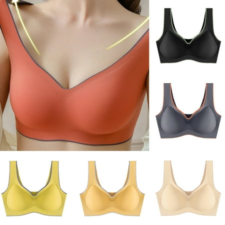

harmtty Underwear Invisible Wear Removable Spandex Push Up Bra for Daily Life Black L