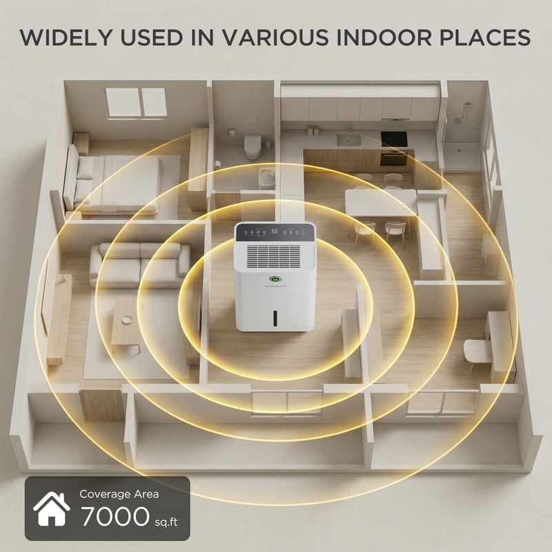 150 pt. 5000 sq. ft. Dehumidifier with Pump, 3-Modes, 24-Hour Timer, and Auto Defrost