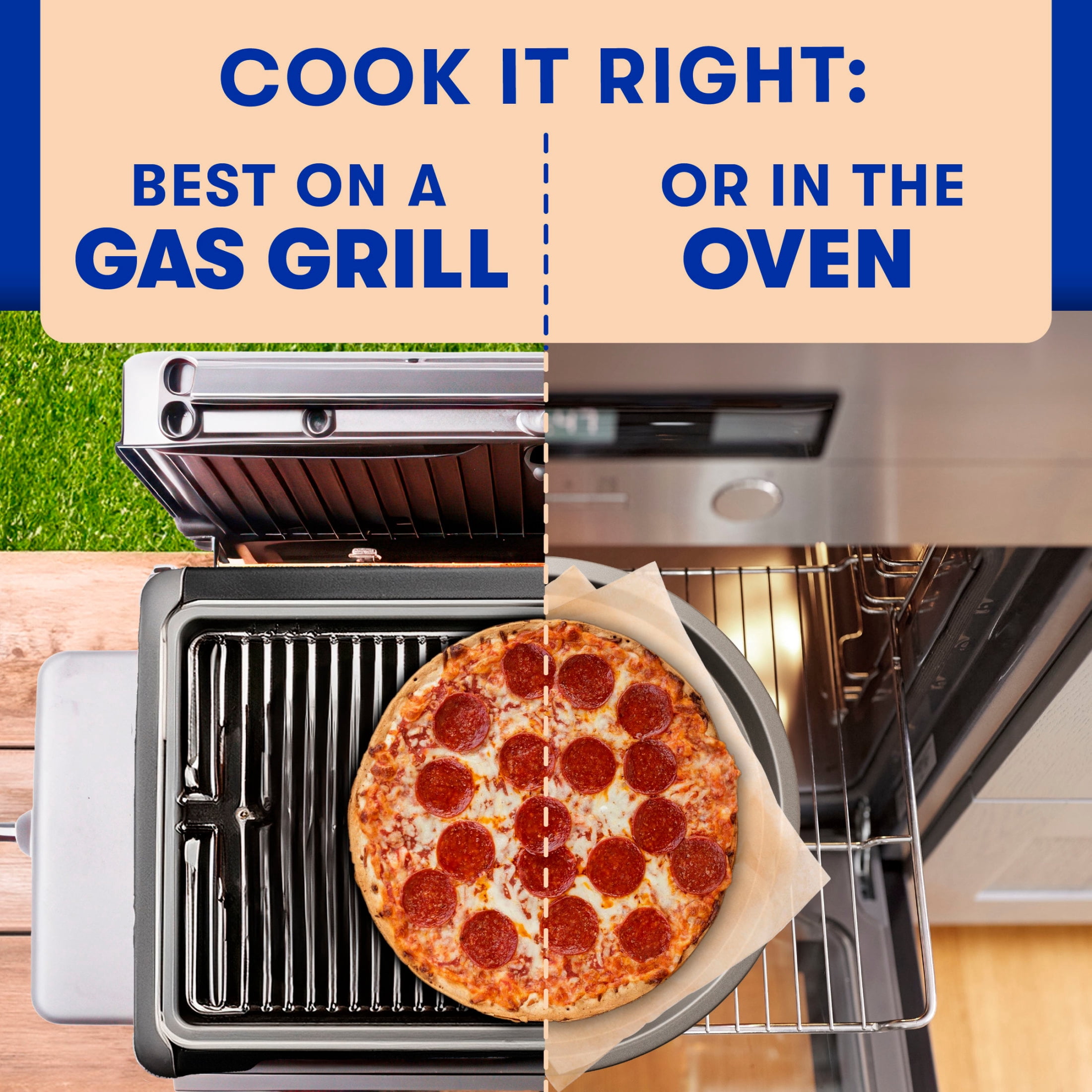 Jack's Frozen Meat Pizza, Pepperoni and Cheese, Original Thin Crust Pizza for Grilling, 14.3 oz (Frozen)