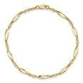 thumbnail image 4 of Real 14kt Yellow Gold Polished and Diamond-cut 9in Anklet; 9 inch; Lobster Clasp; for Adults and Teens; for Women and Men, 4 of 4