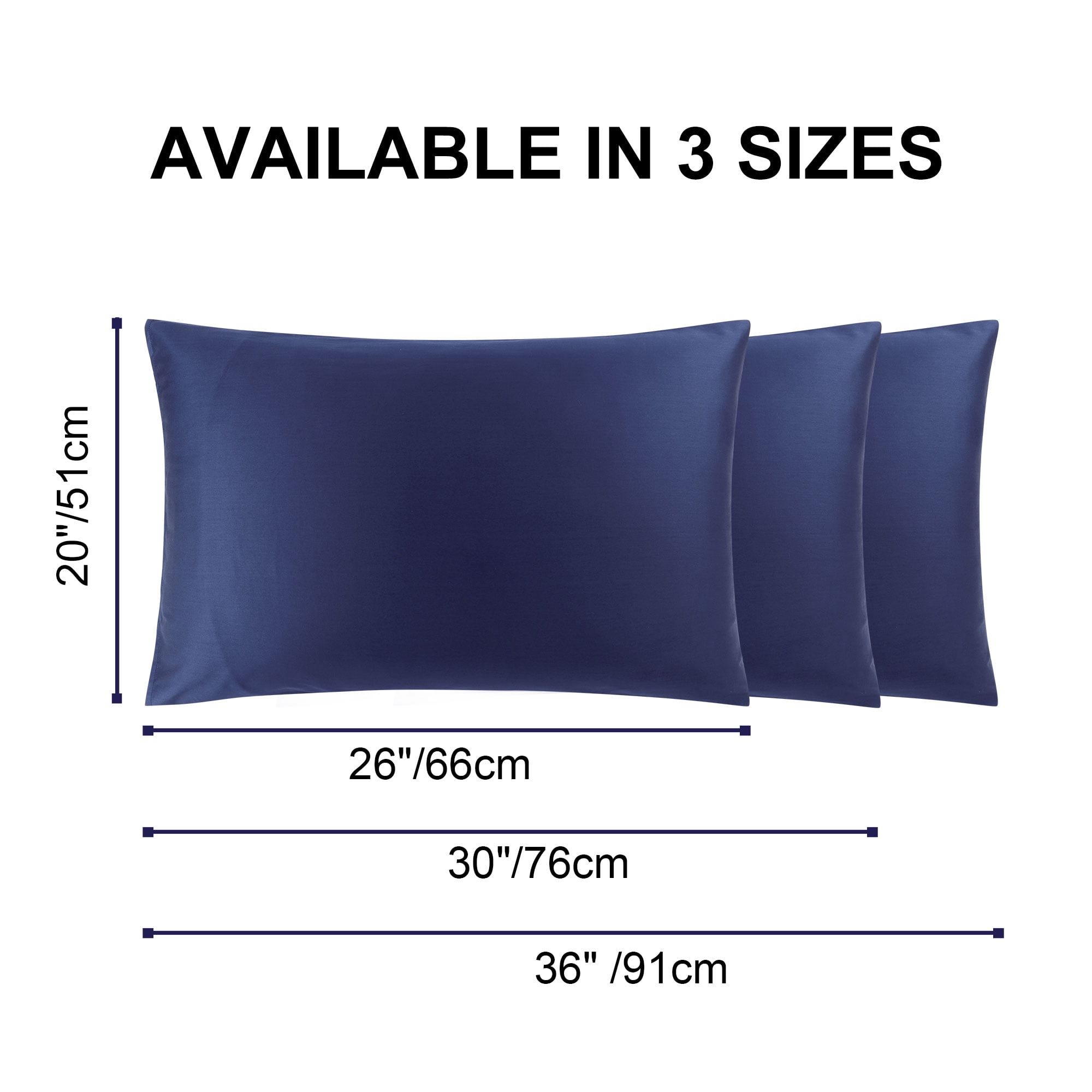 Unique Bargains Breathable Cotton Envelope Closure Pillowcases 2 Pcs Navy Blue King
