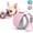 Pink, variant on Rover and Oak Dog Water Bottle, 10 oz Stainless Steel Portable Pet Water Bottle with Silicone Foldable Bowl, Leak-Proof Travel Dispenser Tumbler with Carry Rope for Walking, Hiking, Small Dogs