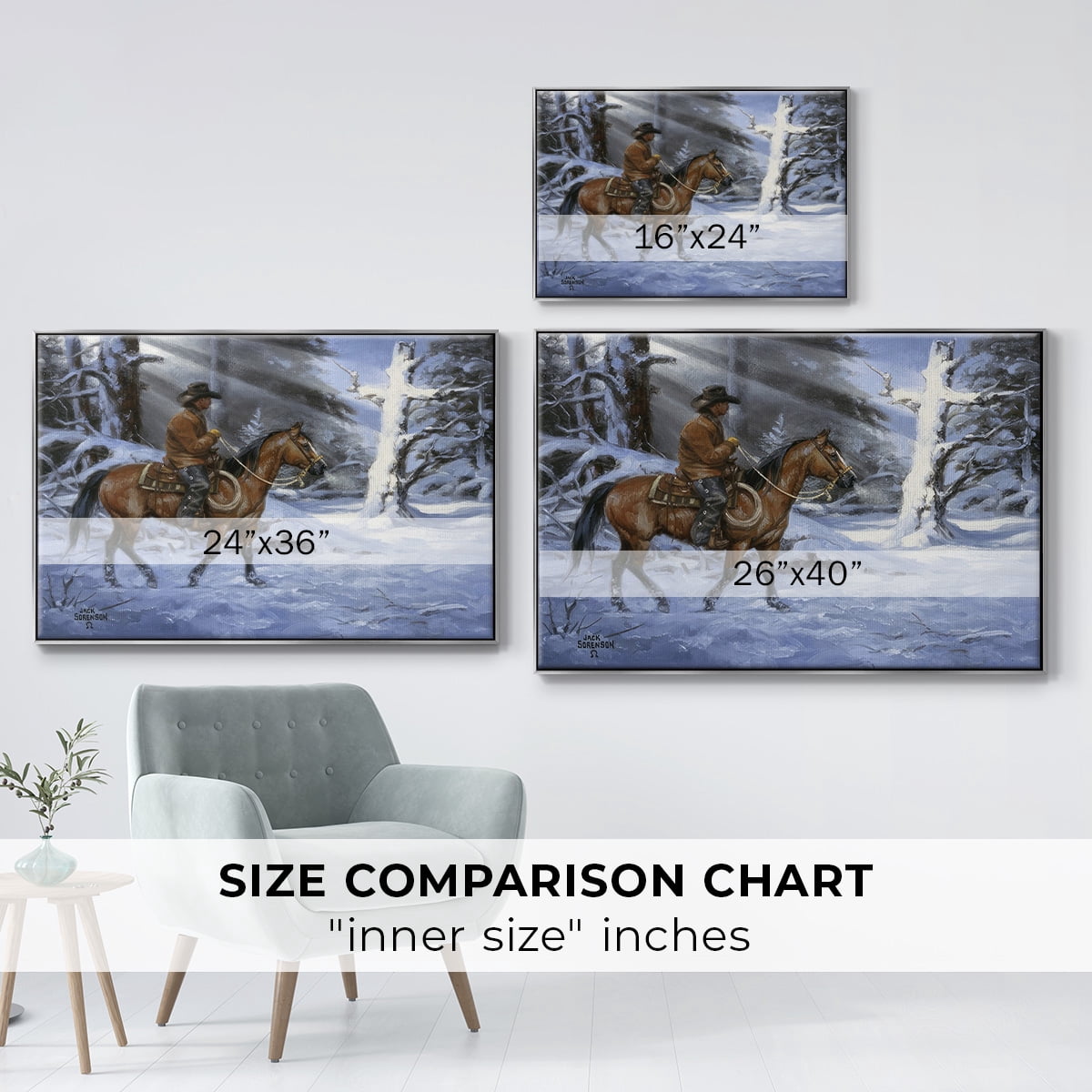 Silent Night, Holy Night - Framed Gallery Wrapped Holiday Canvas - 25 x 37 - Silver Frame