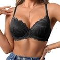 thumbnail image 2 of LIHOFIO Womens Wireless Push Up Bras Solid Color Lace Back Hook Underwire Lift Daily Bra, 2 of 5
