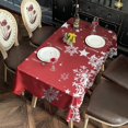 thumbnail image 2 of Red Christmas Snowflake Pattern Rectangle Tablecloth 60"x120",Waterproof Polyester Rectangle Table Cloth, Wipeable Spillproof Polyester Tablecloth for Dining, Camping, Indoor and Outdoor, 2 of 6