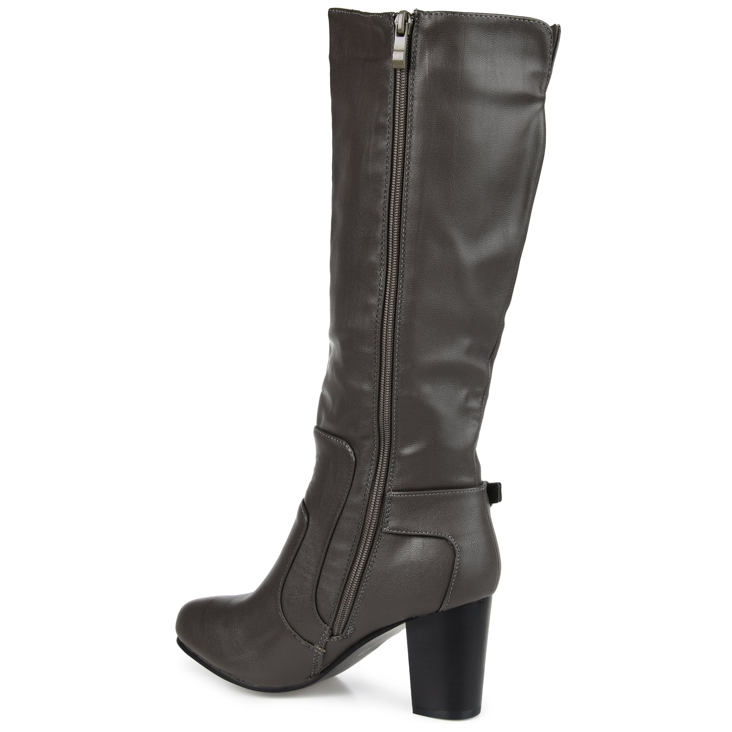 Journee Womens Carver Wide Calf Stacked Heel Knee High Boots
