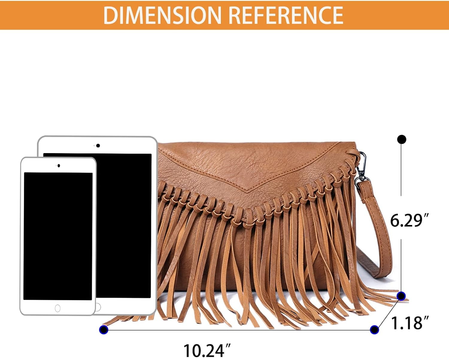 Vintage Fringe Purse Fringe Hobo Bags for Women Vegan Leather Tassel Hippie Crossbody Bag