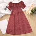 thumbnail image 5 of TAIAOJING Floral Girls Dresses Toddler Dresses One Collar Short Sleeved Printed Princess Dresses Cute Sundress 9-10 Years, 5 of 5
