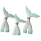 thumbnail image 4 of 3 piezas de estatua de cola de ballena de madera, figura decorativa, regalo coleccionable, animal Azul Blanco, 4 of 9