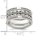 thumbnail image 3 of Sterling Silver Three Piece Set Antiqued Bands (Size 7) Made In India qr6907-7, 3 of 5