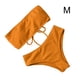 thumbnail image 5 of Eigraketly Traje de baño dividido para mujer, traje de baño acolchado de poliéster para verano, traje de baño para vacaciones, traje de playa sencillo a Traje de baño Marrón M Eigraketly OD021066-14, 5 of 6