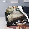 thumbnail image 3 of Custom Blankets with Photos and Text Personalized Flannel Throw Blankets Customized Memorial Blanket Gifts for Adult Couple Family Wedding Christmas Birthday Valentines Day Black 50"x40", 3 of 6