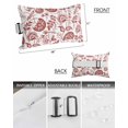 thumbnail image 3 of Pack of 4 Outdoor Lumbar Pillow Covers 11x16 Inch, Boho Red Floral Waterproof Throw Pillow Covers Set, Vintage Farmhouse Paisley Plant Leaf Indoor&Outdoor Decorative Cushion Cases for Patio Porch Car, 3 of 7
