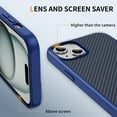 thumbnail image 2 of Allytechgroup Slim Carbon Fiber Texture Phone Case for Apple iPhone 15, Shockproof Soft TPU Bumper, Raised Edge Camera and Screen Protection, Lightweight Anti-Slip Cover, Blue, 2 of 8