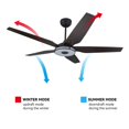 thumbnail image 4 of CARRO Stellan 52-inch Indoor/Outdoor Smart Ceiling Fan, Dimmable LED Light Kit & Remote, Works with Alexa/Google Home/Siri Black/DarkBrown, 4 of 5