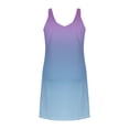 thumbnail image 5 of biudgviw Summer Dresses for Women Gradient Print Sleeveless Mini Dress Casual Pleated V Neck Beach Dress Vacation Outfits, 5 of 6