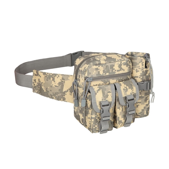 Riñonera portátil, bolsa de tela Oxford, bolsa para botella de agua, pesca, Camping, tiro gris Zulema paquete de cintura