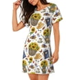 thumbnail image 2 of Daiia Picnic Print Women's Nightshirt Soft Nightgowns for Women Short Sleeve dress Short-sleeved Sleepwear, 2 of 6