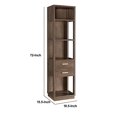 thumbnail image 5 of Benjara BM204138 Transitional Wooden Pier with 4 Open Shelves & 2 Drawers - Brown, 5 of 5