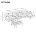 thumbnail image 6 of 110" L-Shape Convertible Sectional Sofa 4 Seats Couch with Movable Ottoman Storage Pockets Modern Upholstered Sofa for Apartment,Grey, 6 of 6