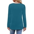 thumbnail image 4 of LISTHA Long Sleeve Shirts for Women Dressy Pleated Tunic Tops Crew Neck 2025 Tops Fashion Casual Blouses Green L, 4 of 6
