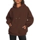 thumbnail image 1 of Sudaderas con Capucha Extragrandes para Mujer, Sudaderas de Forro , Suéteres de Moda para Otoño e Invierno Marrón Oscuro L, 1 of 9