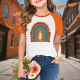 thumbnail image 1 of YUNAFFT T-shirts à Manches Raglan pour Enfants Orange Festival Décontracté Style Graphique, 1 of 9