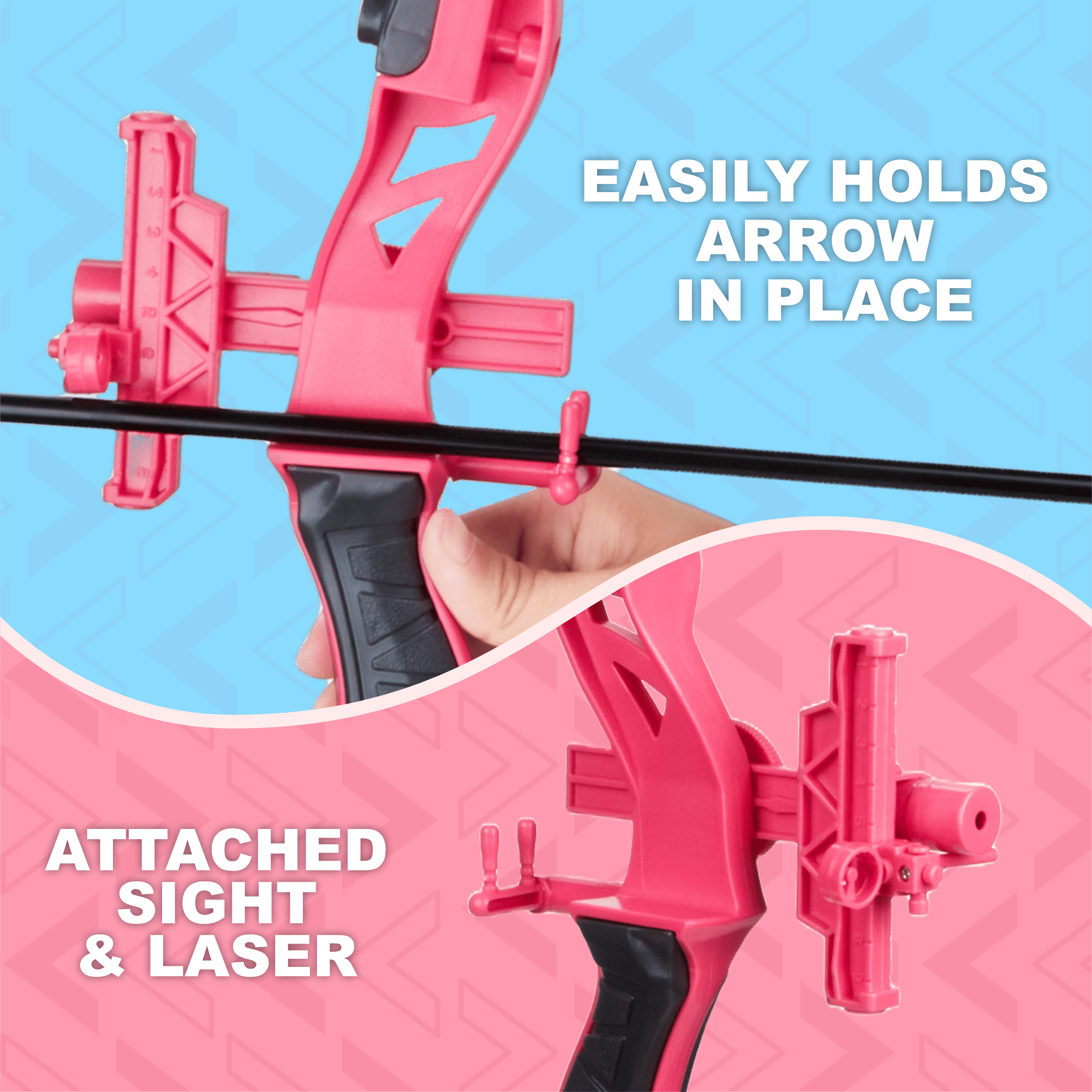 Contixo Bow and Arrow Set for Kids, Archery Toy with Infrared Aiming Assist, Outdoor Games, Green/Pink, 2 Pack