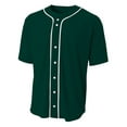 thumbnail image 1 of Camiseta de Béisbol con Botones Completos y Mangas Cortas Verde Bosque 2XL, 1 of 1