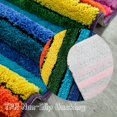 thumbnail image 4 of Alfombra de baño NIENLCIP con rayas arcoíris, 19 x 27 cm, supersuave y absorbente, 4 of 9