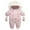 Pink, variant on Beziun Baby Polyester Hooded Puffer Snowsuit with Zipper Closure, 0-6 Months