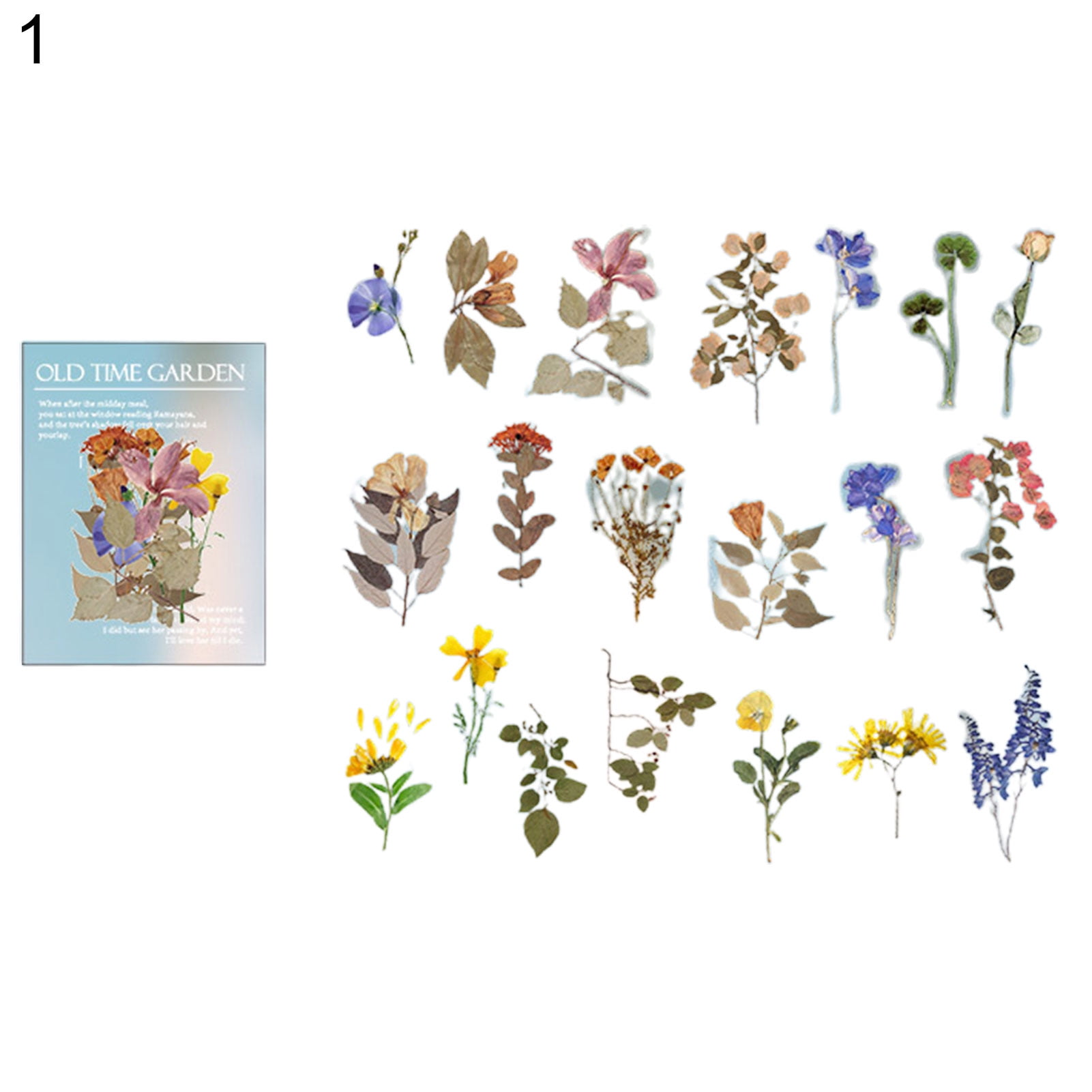 40Pcs/Bag Album Stickers Old Time Garden Pattern Ornamental PET