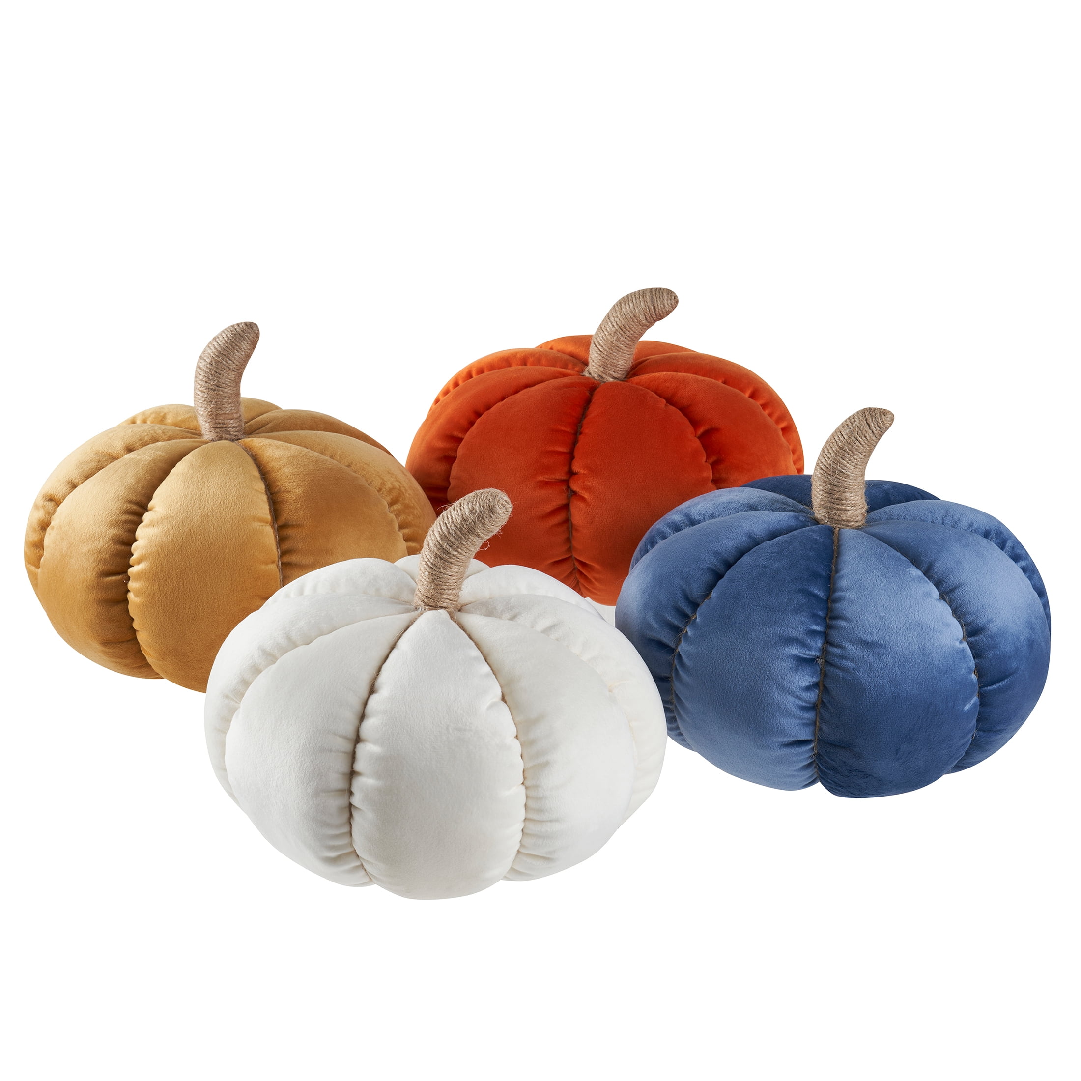Way to Celebrate 6" x 9" Rust Velvet Pumpkin Shaped Decorative Pillow