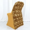 thumbnail image 3 of Efavormart Gold Satin Rosette Spandex Stretch Fitted Folding Chair Cover, 3 of 11