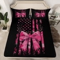 thumbnail image 2 of Homewish Retro Pink Bowknot Full Size Sheets for Girl, Western American Flag Bed Sheets, Camo Abstract Ombre Sheet Sets, Breathable Home Decor, 4pcs, 2 of 7