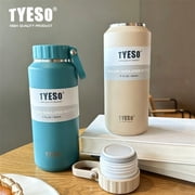 TYESO 500/710ml Thermos Cups Stainless Steel Easy-Pull Cup Outdoor Sport Water Bottle with Handle Portable Travel Mug Hydration