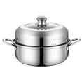 thumbnail image 1 of 1Pc Stainless Steel Steamer Multifunctional Steam Pot Home Supply (Silver), 1 of 8