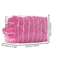 thumbnail image 2 of Wavy Pattern Pouch, Large Waterproof PVC Glossy Makeup Organizer, Portable Toiletry Cosmetic Bag For Travel Brush Storage(Royal Blue), 2 of 5